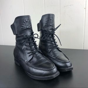 Vintage Leather Lace Up Combat Boots Sz 7